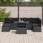 vidaXL Set da Giardino 8 Pezzi con cuscini in rattan polimero nero