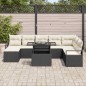 vidaXL Set di divani da giardino 9 pezzi con cuscini neri in rattan sintetico