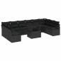vidaXL Set di divani da giardino da 11 pezzi con cuscini in rattan sintetico nero