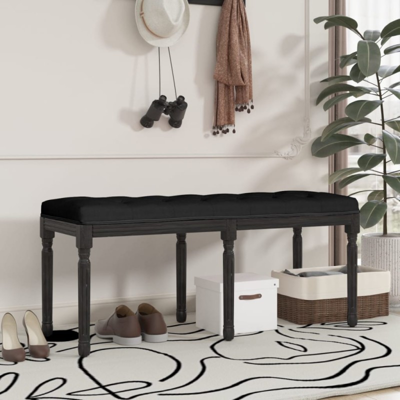 Panca Nera 110x40x49 cm in Velluto Panca Nera 110x40x49 cm in Velluto