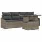 vidaXL Set di divano modulare da giardino 5 pezzi con cuscini grigi in polirattan