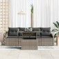 vidaXL Set di divano modulare da giardino 5 pezzi con cuscini grigi in polirattan