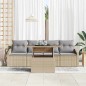 vidaXL Set di divani da giardino di 5 pezzi con cuscini beige in polyrattan vidaXL Set di divani da giardino di 5 pezzi con cuscini beige in polyrattan