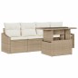 vidaXL Set di Sofà da Giardino a 5 Pezzi con Cuscini Beige in Polyrattan