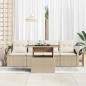 vidaXL Set di Sofà da Giardino a 5 Pezzi con Cuscini Beige in Polyrattan