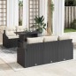 vidaXL Set di divani da giardino in 6 pezzi con cuscini neri in rattan polietilene
