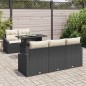 vidaXL Set di divani da giardino in 6 pezzi con cuscini neri in rattan polietilene