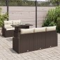 vidaXL Set di divani da giardino da 6 pezzi con cuscini marroni in rattan sintetico.
