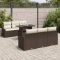 vidaXL Set da giardino da 7 pezzi con cuscini in rattan sintetico marrone