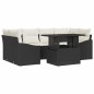 vidaXL Set di divani da giardino 7 pezzi con cuscini in rattan PE nero