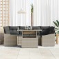 vidaXL Set di divani da giardino da 7 pezzi con cuscini grigio chiaro in rattan sintetico