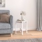 Tavolino da Salotto Bianco Ø 42,5x45 cm Legno Massello di Pino Tavolino da Salotto Bianco Ø 42,5x45 cm Legno Massello di Pino