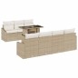 vidaXL Set di Sofà da Giardino 8 Pezzi con Cuscini Beige in Rattan Sintetico