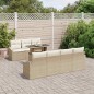 vidaXL Set di Sofà da Giardino 8 Pezzi con Cuscini Beige in Rattan Sintetico