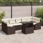 vidaXL Set di divani da giardino 8 pezzi con cuscini in rattan sintetico marrone