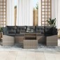 vidaXL Set Giardino 8 Pezzi con Cuscini Grigi in Rattan Sintetico vidaXL Set Giardino 8 Pezzi con Cuscini Grigi in Rattan Sintetico