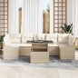 vidaXL Set di divano da giardino 8 pezzi con cuscini beige in polirattan