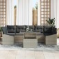 vidaXL Set da giardino in 8 pezzi con cuscini grigio chiaro in polirattan vidaXL Set da giardino in 8 pezzi con cuscini grigio chiaro in polirattan