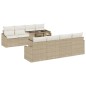 vidaXL Set Divano da Giardino 9 Pezzi con Cuscini Beige in Rattan Sintetico