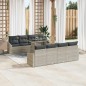 vidaXL Set divani da giardino 9 pezzi con cuscini in grigio chiaro di polyrattan vidaXL Set divani da giardino 9 pezzi con cuscini in grigio chiaro di polyrattan