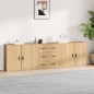 Credenze 3 pz Rovere Sonoma in Legno Multistrato Credenze 3 pz Rovere Sonoma in Legno Multistrato