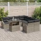 vidaXL Set da giardino 9 pezzi con cuscini grigi in rattan sintetico vidaXL Set da giardino 9 pezzi con cuscini grigi in rattan sintetico