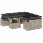 vidaXL Set da Giardino 9 Pezzi con Cuscini Grigio Chiaro in Rattan Sintetico