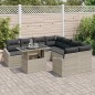 vidaXL Set da Giardino 9 Pezzi con Cuscini Grigio Chiaro in Rattan Sintetico