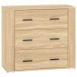Credenze 3 pz Rovere Sonoma in Legno Multistrato Credenze 3 pz Rovere Sonoma in Legno Multistrato
