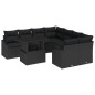 vidaXL Set Divano da Giardino 9 Pezzi con Cuscini Neri in Rattan Sintetico vidaXL Set Divano da Giardino 9 Pezzi con Cuscini Neri in Rattan Sintetico