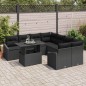 vidaXL Set Divano da Giardino 9 Pezzi con Cuscini Neri in Rattan Sintetico vidaXL Set Divano da Giardino 9 Pezzi con Cuscini Neri in Rattan Sintetico