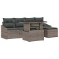vidaXL Set da Giardino a 6 Pezzi con Cuscini Grigi in Poly Rattan