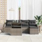 vidaXL Set da Giardino a 6 Pezzi con Cuscini Grigi in Poly Rattan