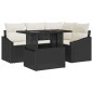 vidaXL Set Giardino 5 Pezzi con Cuscini in Rattan Nero