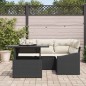 vidaXL Set Giardino 5 Pezzi con Cuscini in Rattan Nero