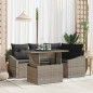 vidaXL Set divano da giardino 5 pezzi con cuscini grigi in poly rattan