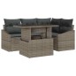 vidaXL Set divano da giardino 5 pezzi con cuscini grigi in poly rattan