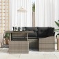 vidaXL Set divano da giardino 5 pezzi con cuscini grigi in poly rattan