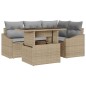 vidaXL Set di Sofà da Giardino 5 Pezzi con Cuscini Beige in Rattan Sintetico