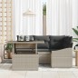 vidaXL Set da Giardino in 5 Pezzi con Cuscini in Rattan Sintetico Grigio Chiaro
