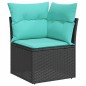 vidaXL Set di Sofà da Giardino 6 Pezzi in Rattan Plastico Nero con Cuscini