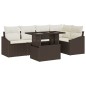 vidaXL Set da Giardino 6 Pezzi con Cuscini in Rattan Sintetico Marrone