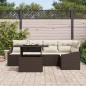 vidaXL Set da Giardino 6 Pezzi con Cuscini in Rattan Sintetico Marrone