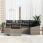 vidaXL Set divano da giardino a 6 pezzi con cuscini in polirattan grigio