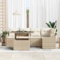 vidaXL Set di divano da giardino 6 pezzi con cuscini beige in rattan sintetico