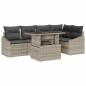 vidaXL Set di Divani da Giardino , 6 Pezzi con Cuscini Grigio Chiaro in Rattan