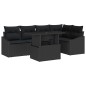 vidaXL Set di Divani da Giardino a 6 Pezzi con Cuscini in Rattan Sintetico Nero