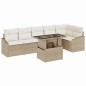 vidaXL Set di divani da giardino 7 pezzi con cuscini beige in rattan sintetico vidaXL Set di divani da giardino 7 pezzi con cuscini beige in rattan sintetico