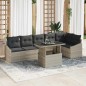 vidaXL Set di divano da giardino 7 pezzi con cuscini grigio chiaro in polirattan
