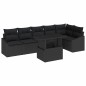 vidaXL Set Divani Giardino 7 Pezzi con Cuscini in Rattan Nero